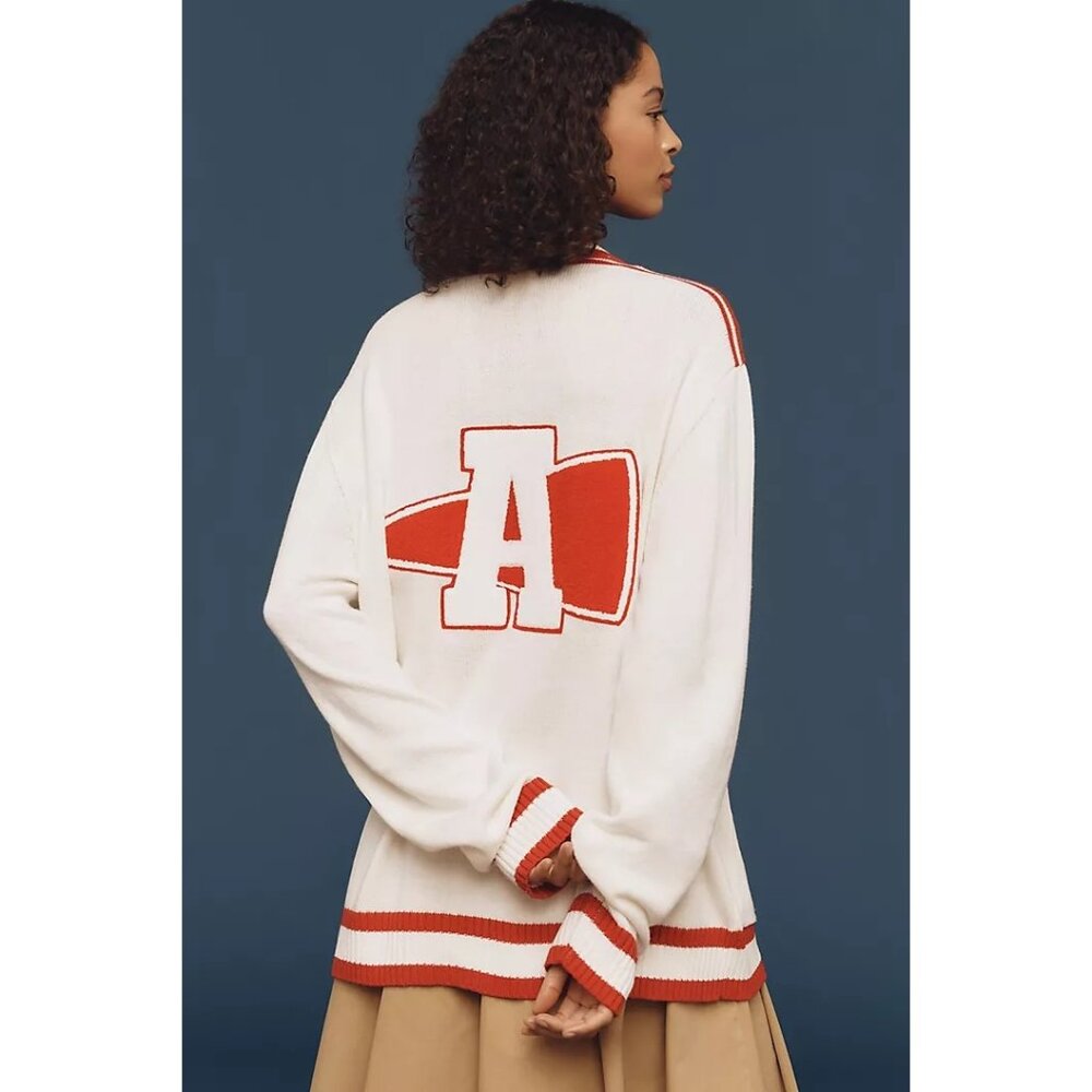 Anthropologie Ellsworth & Ivey Game Day Cardigan Sweater Womens OS Athletic 90s